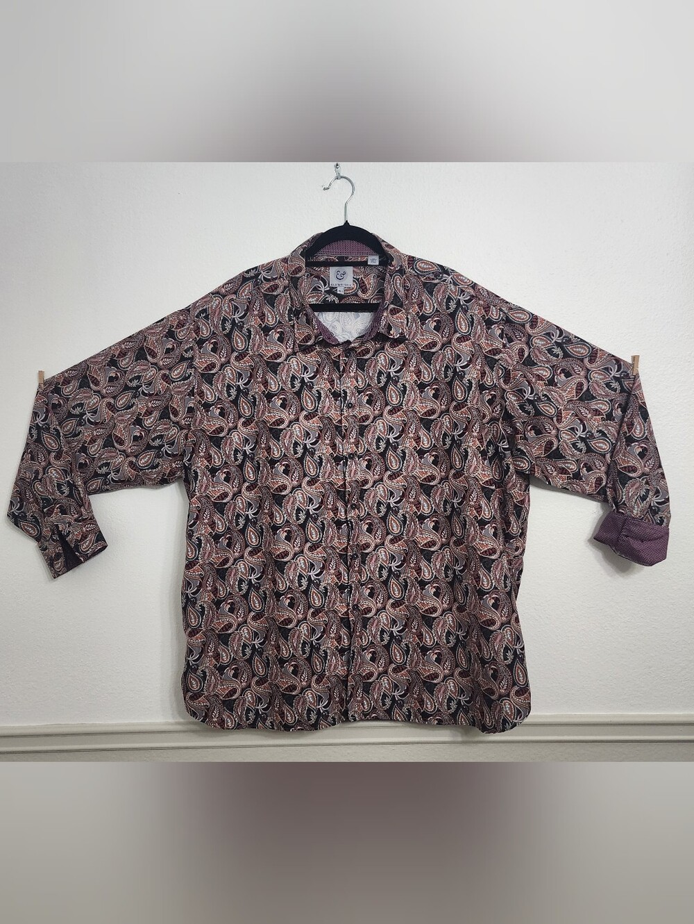 Kilburne & Finch Long Sleeve Button Down Shirt With Flip Up Cuffs